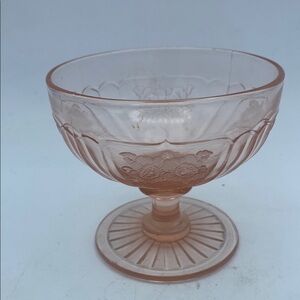 VTG Mayfair pink low sherbet dish open Rose design footed 4”